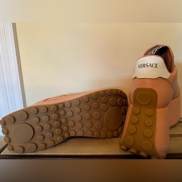 Versace 80mm Triplatform platform leather & suede sneakers NEW (AUTHENTIC) - Picture 10 of 16